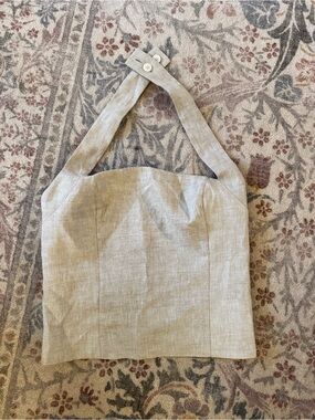 Aritzia Wilfred Linen halter neck top
